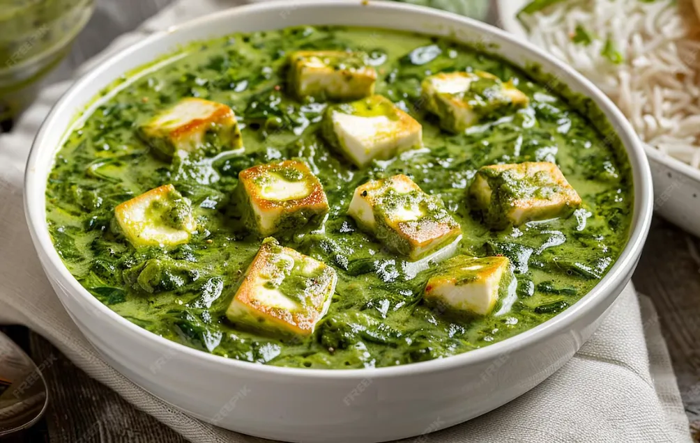 Best Palak Paneer in south Edmonton — creamy spinach and cottage cheese curry at Rawaayt Indian restaurant